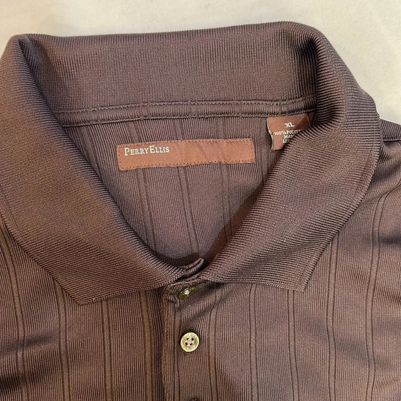 Perry Ellis Ribbed Knit Polo Shirt Size XL - Picture 3 of 6